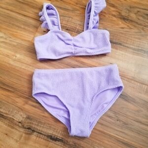 Lavender Textured Bikini Set Size 7-8